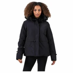 Pieces Hira Puffer Jacket Black Svart Discount