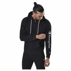 Champion Hooded Full Zip Sweatshirt Black Svart New