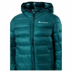 Champion Hooded Jacket Rain Forest Blå
