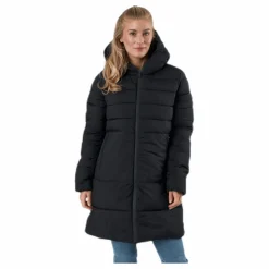 Champion Hooded Polyfilled Jacket Black Svart Best