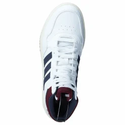 adidas Hoops 3.0 Mid Lifestyle Basketball Classic Vintage Shoes Cloud White / Shadow Navy / Shadow Red Vit New