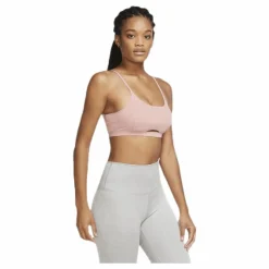 Indy Luxe Yoga Bra Novelty Pink/Beige*Nike Clearance