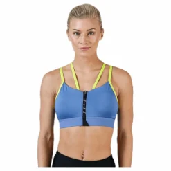 Nike Indy Zip Bra Blue/Yellow Blå Discount