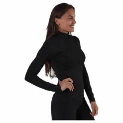 Pieces Irene Ls Rollneck Top Black Svart Hot