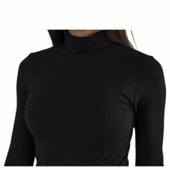 Pieces Irene Ls Rollneck Top Black Svart Hot