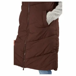 Pieces Jamilla Long Puffer Vest Chicory Coffee Brun Best