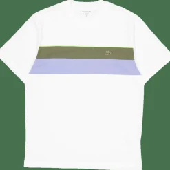 Lacoste Jersey Colour-block T-shirt Flour/olive-delphinium White Best