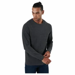Jack & Jones Jjehill Knit Crew Neck Dark Grey Melange Grå Best