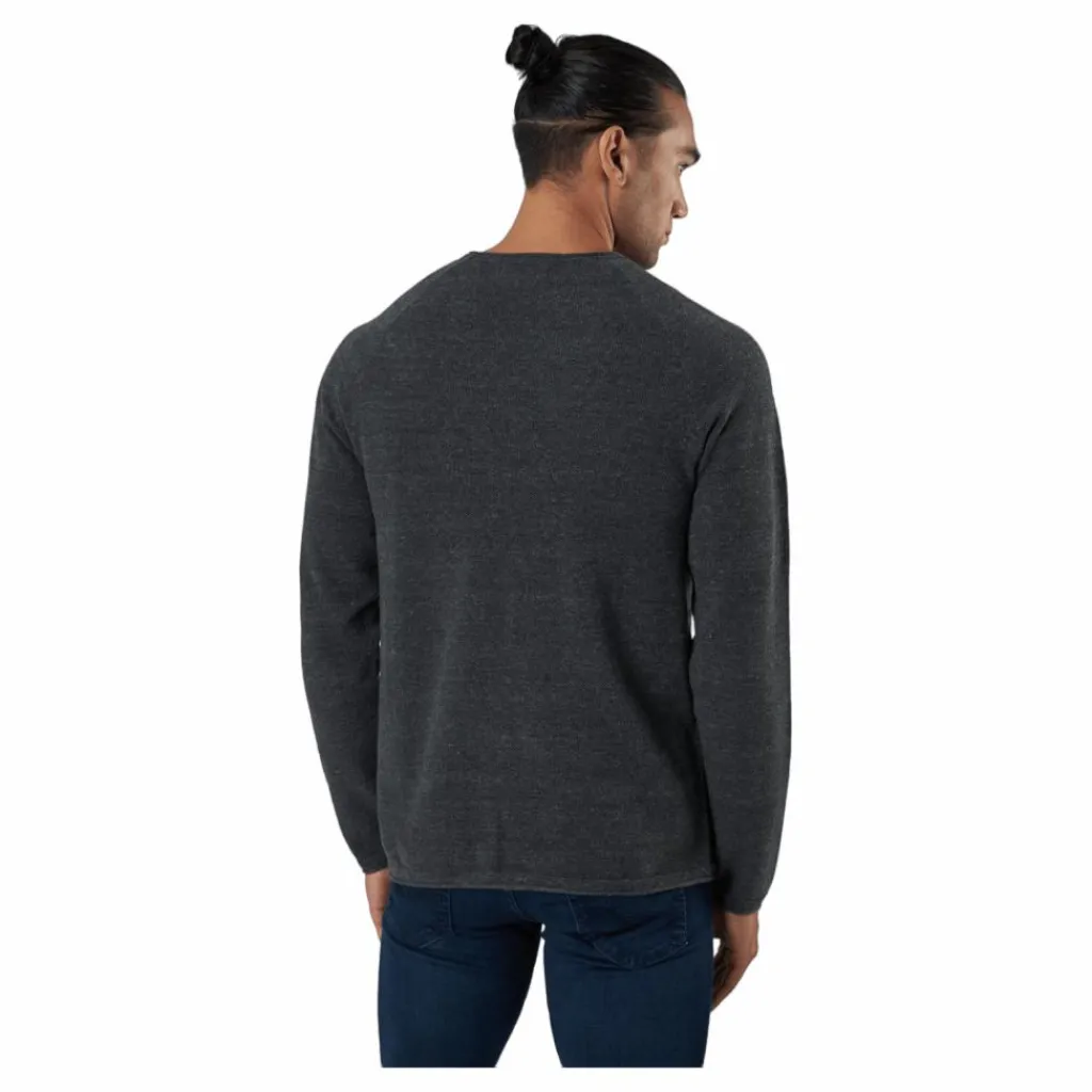 Jack & Jones Jjehill Knit Crew Neck Dark Grey Melange Grå Best