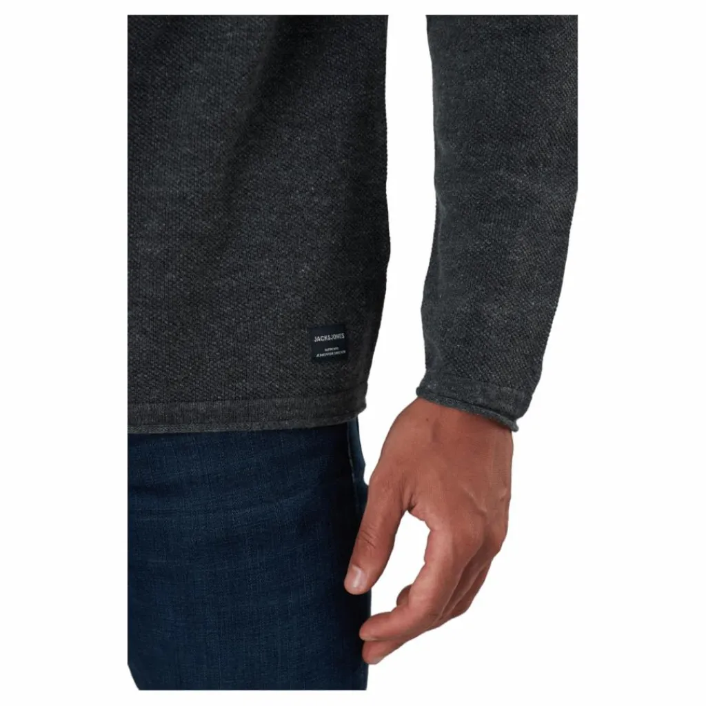 Jack & Jones Jjehill Knit Crew Neck Dark Grey Melange Grå Best