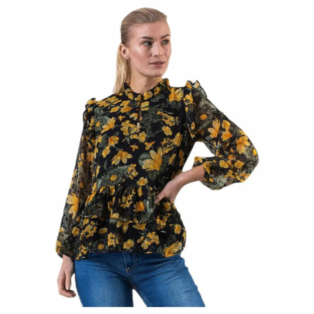 Pieces Joan Ls Top Red Röd New