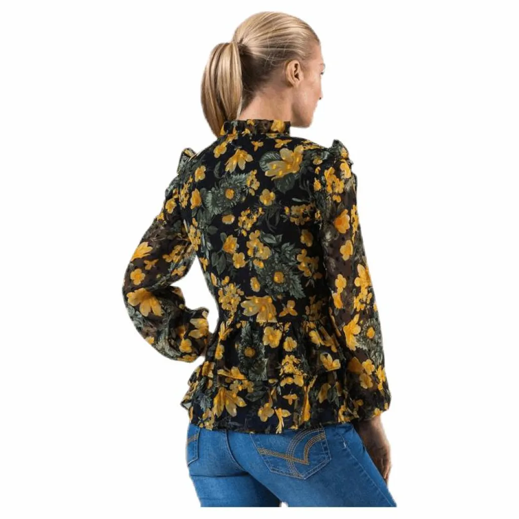 Pieces Joan Ls Top Red Röd New
