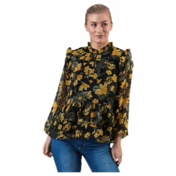 Pieces Joan Ls Top Red Röd New
