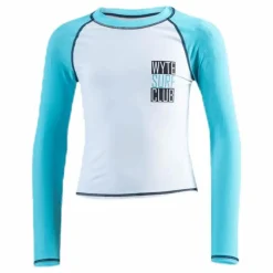 Jr UV Shirt LS Turquoise/White*Wyte Hot