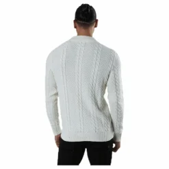 Julian Knit Cable High Neck White*Jack & Jones Best