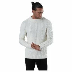 Julian Knit Cable High Neck White*Jack & Jones Best
