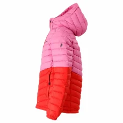 Junior Frost Blocked Down Hood Pink/Red*Peak Performance Discount