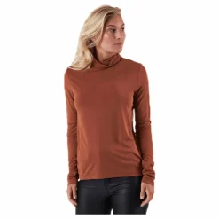 Pieces Kamala Ls Rollneck  Top  Brown Brun Clearance