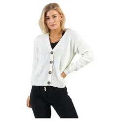 Karie Ls Knit Cardigan White*Pieces Hot