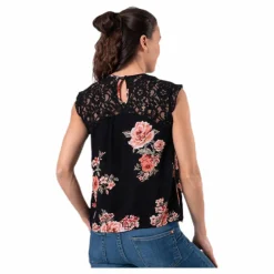 Karmen S/L Top Aop Wvn Black*Only Discount