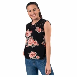 Karmen S/L Top Aop Wvn Black*Only Discount