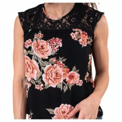 Karmen S/L Top Aop Wvn Black*Only Discount