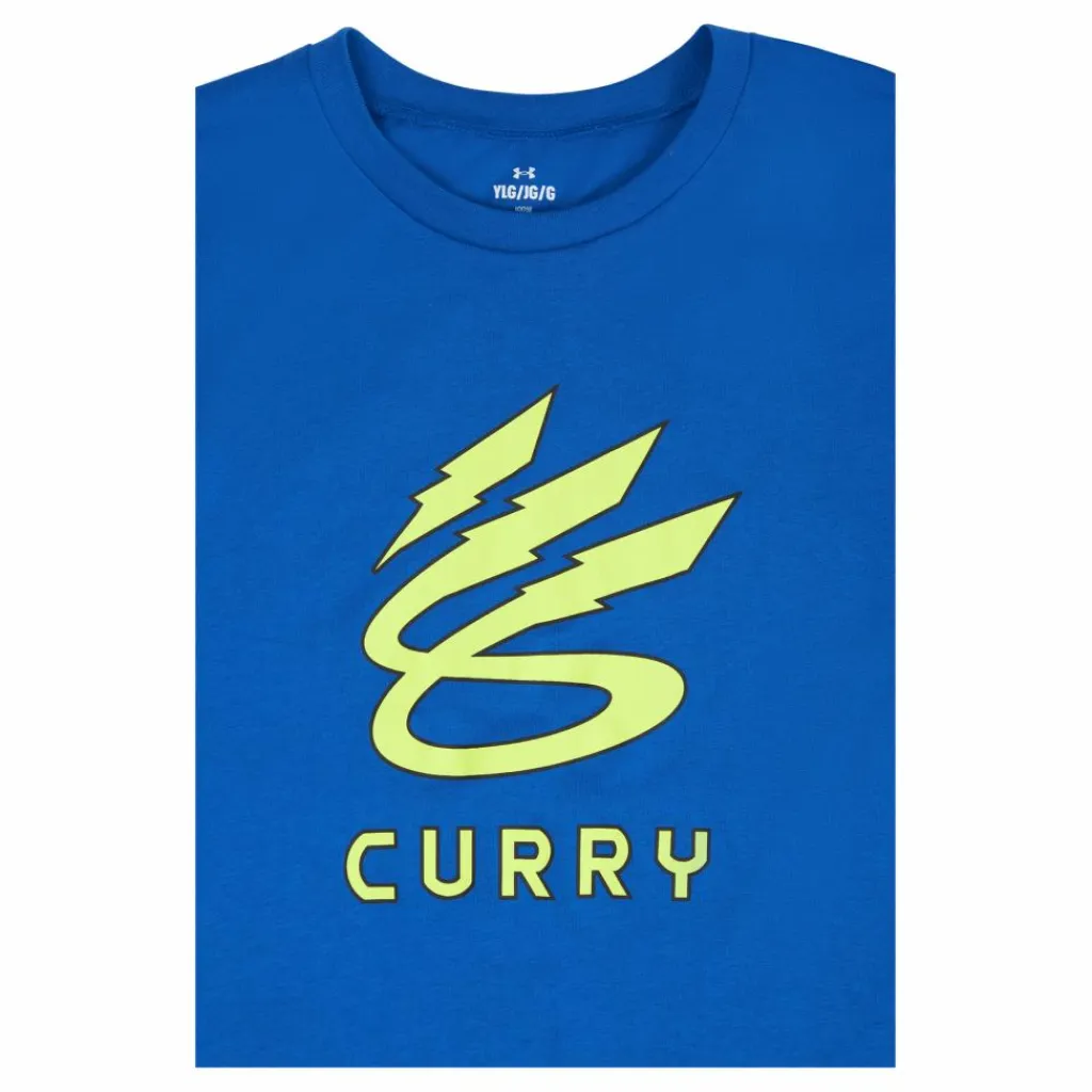 Under Armour KIDS UA CURRY LIGHTNING LOGO SS Blå Outlet