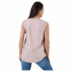 Kimmi S/L Top Wvn Pink*Only Clearance