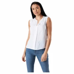 Kimmi S/L Top Wvn White*Only Online