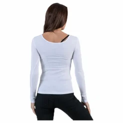 Pieces Kitte Ls Top White Vit Best