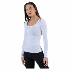 Pieces Kitte Ls Top White Vit Best