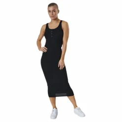 Pieces Kitte Tank Midi Dress Black Svart Sale