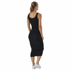 Pieces Kitte Tank Midi Dress Black Svart Sale