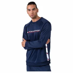 Knit Crew Sweat Logo Tape Blue*Tommy Hilfiger Sport