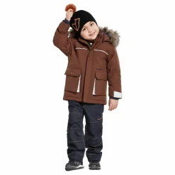 Didriksons Kure Kids Parka 5 Brown Brun Outlet