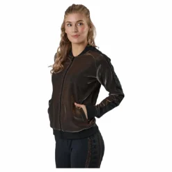 Lady Tr.Jacket, Auth Ecot Brown/Black*Kappa Outlet