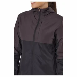Lassie W Running Jacket With H Black Bean*Endurance Clearance