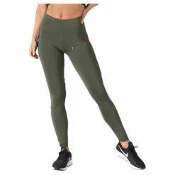 Tommy Hilfiger Sport Legging Full Length With Tape Green Grön Sale