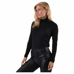 Only Lela Life L/S Rollneck Top Jrs Black Svart Hot