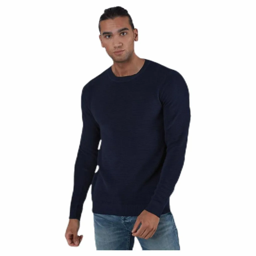 Liam Knit Crew Neck Blue*Jack & Jones Outlet