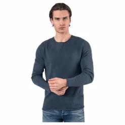 Linen Knit Crew Neck Blue*Jack & Jones