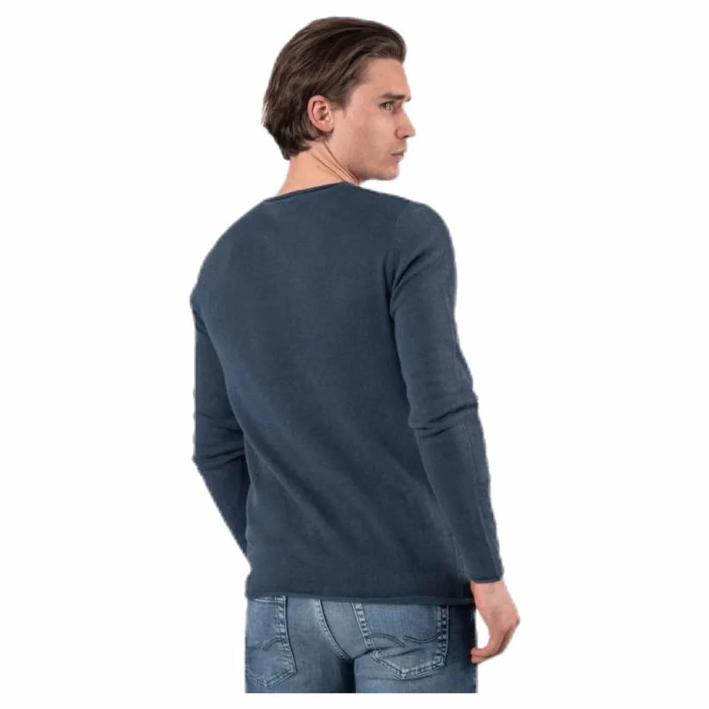 Linen Knit Crew Neck Blue*Jack & Jones