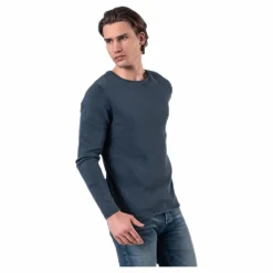 Linen Knit Crew Neck Blue*Jack & Jones