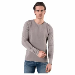 Jack & Jones Linen Knit Crew Neck Grey Grå