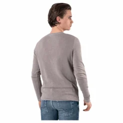 Jack & Jones Linen Knit Crew Neck Grey Grå