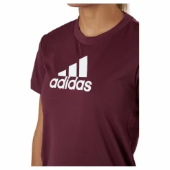 adidas Logo Sport T-Shirt Victory Crimson / White Brun New
