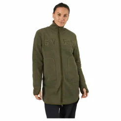 Long Pile Zip Sweat Dark Army*Svea New