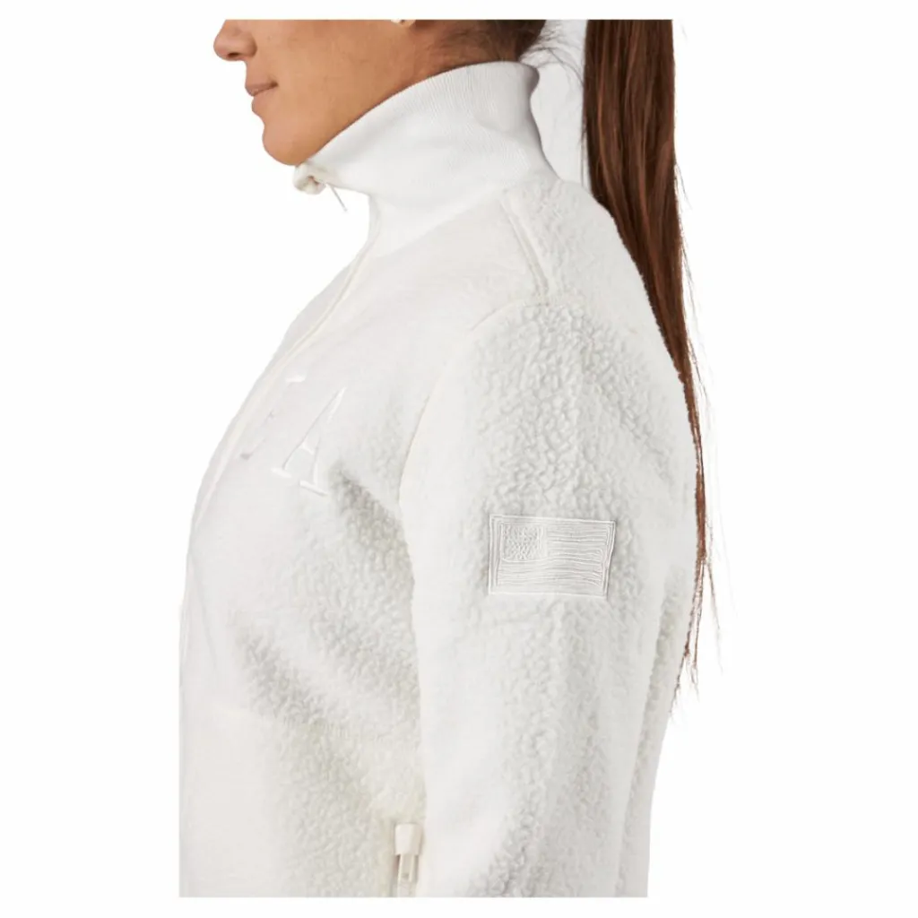 Svea Long Pile Zip Sweat Off White Vit Sale