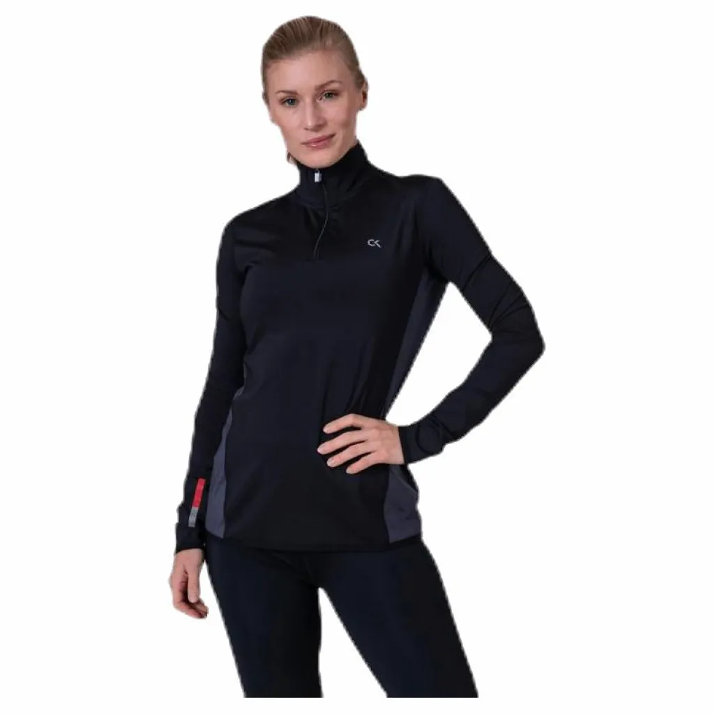 Long Sleeve 1/2 Zip Top Black*Calvin Klein Online