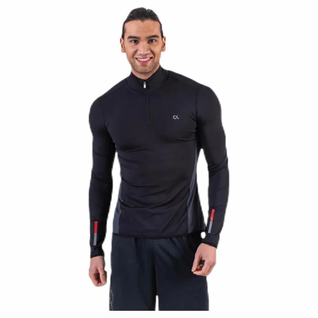 Long Sleeve 1/2 Zip Top Black*Calvin Klein Online